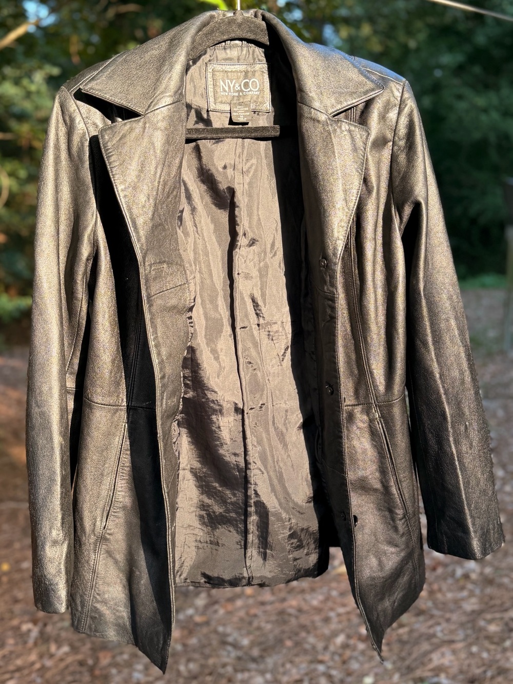 New York & Co. Black Leather Jacket Size Medium